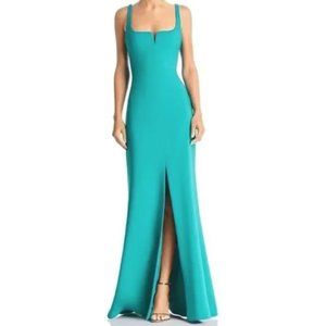 Likely Teal Blue Gown with Slit in Front